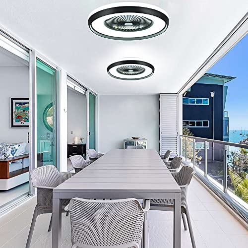 HUMHOLD Black Ceiling Fan and Light Combo