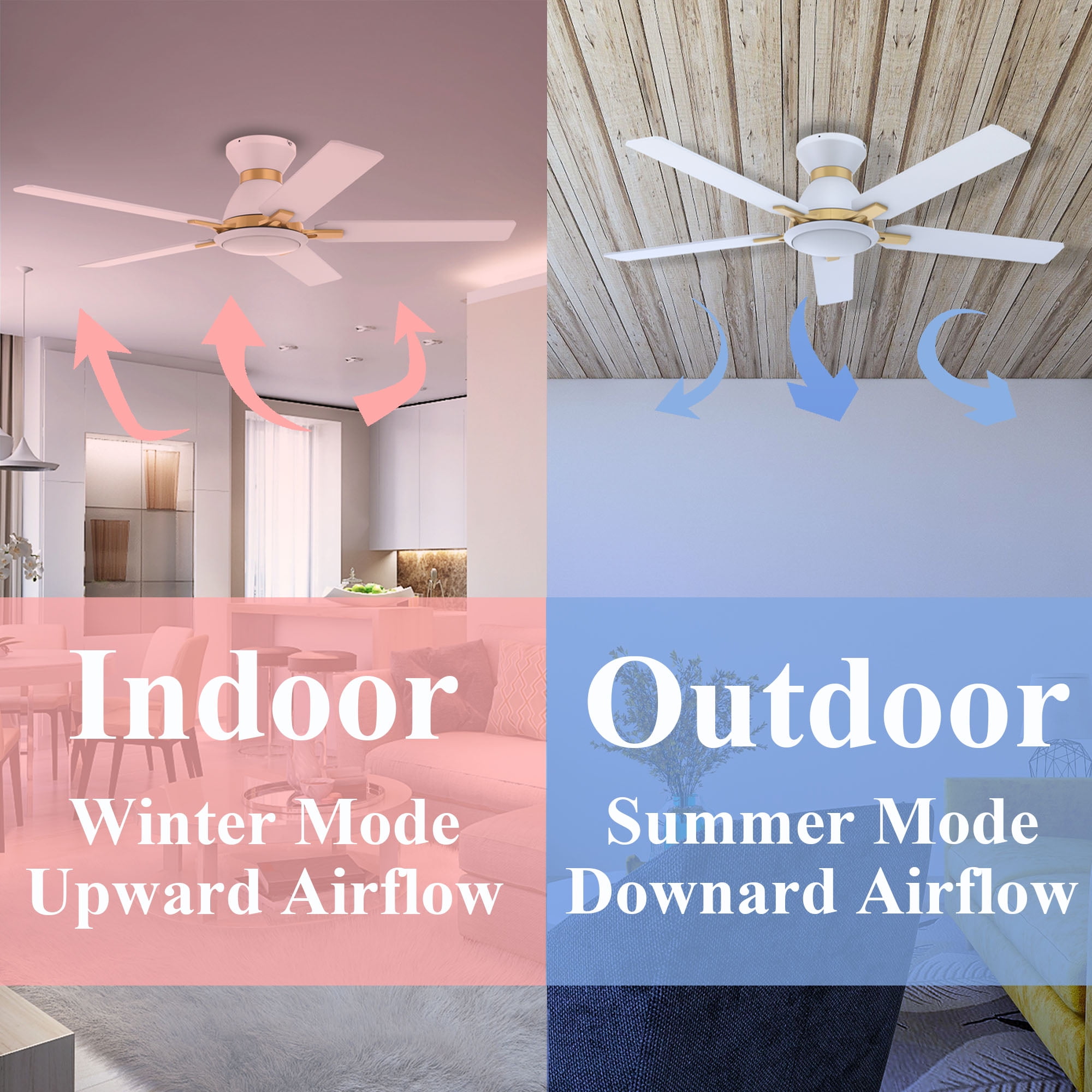 Smaair 52" Smart Ceiling Fan with LED Light