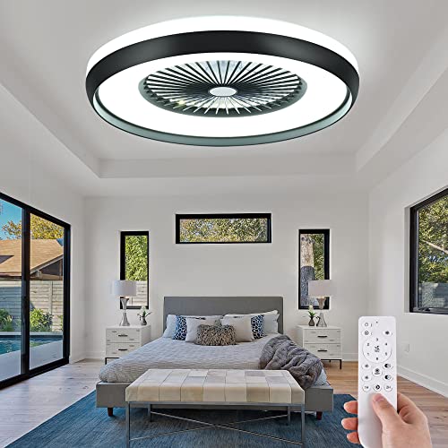 HUMHOLD Black Ceiling Fan and Light Combo