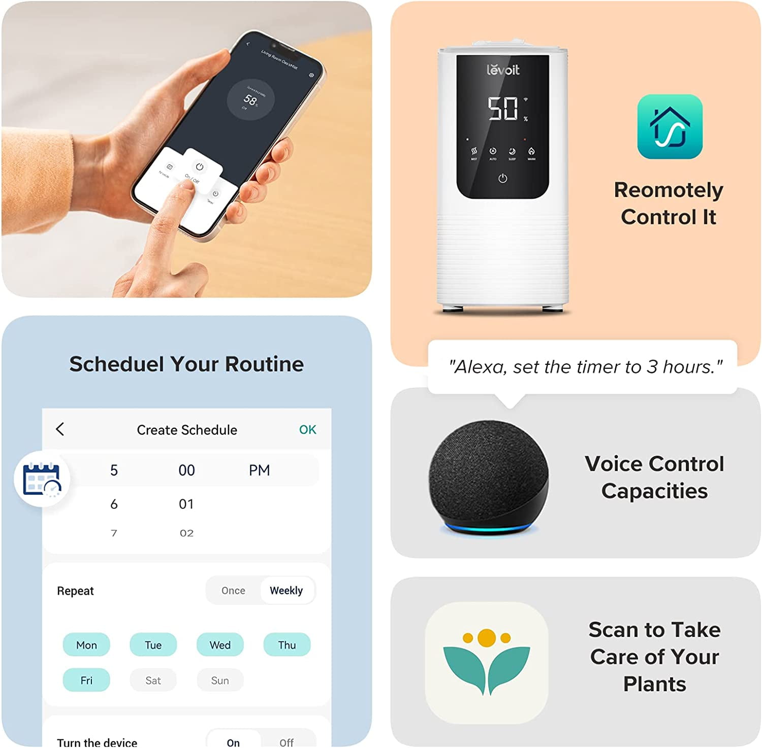 LEVOIT Smart Cool and Warm Mist Humidifier