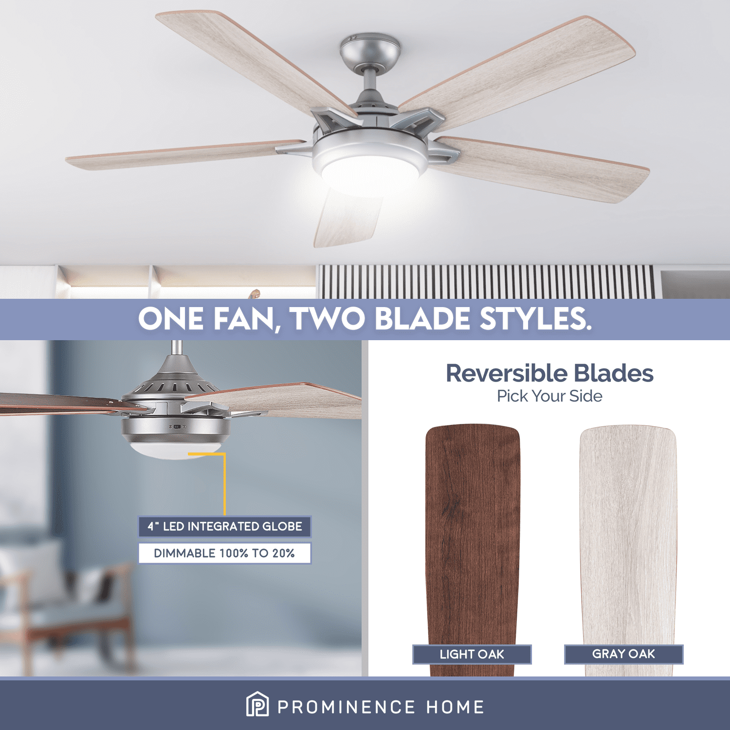 Smart Ceiling Fan with Light and Remote Control