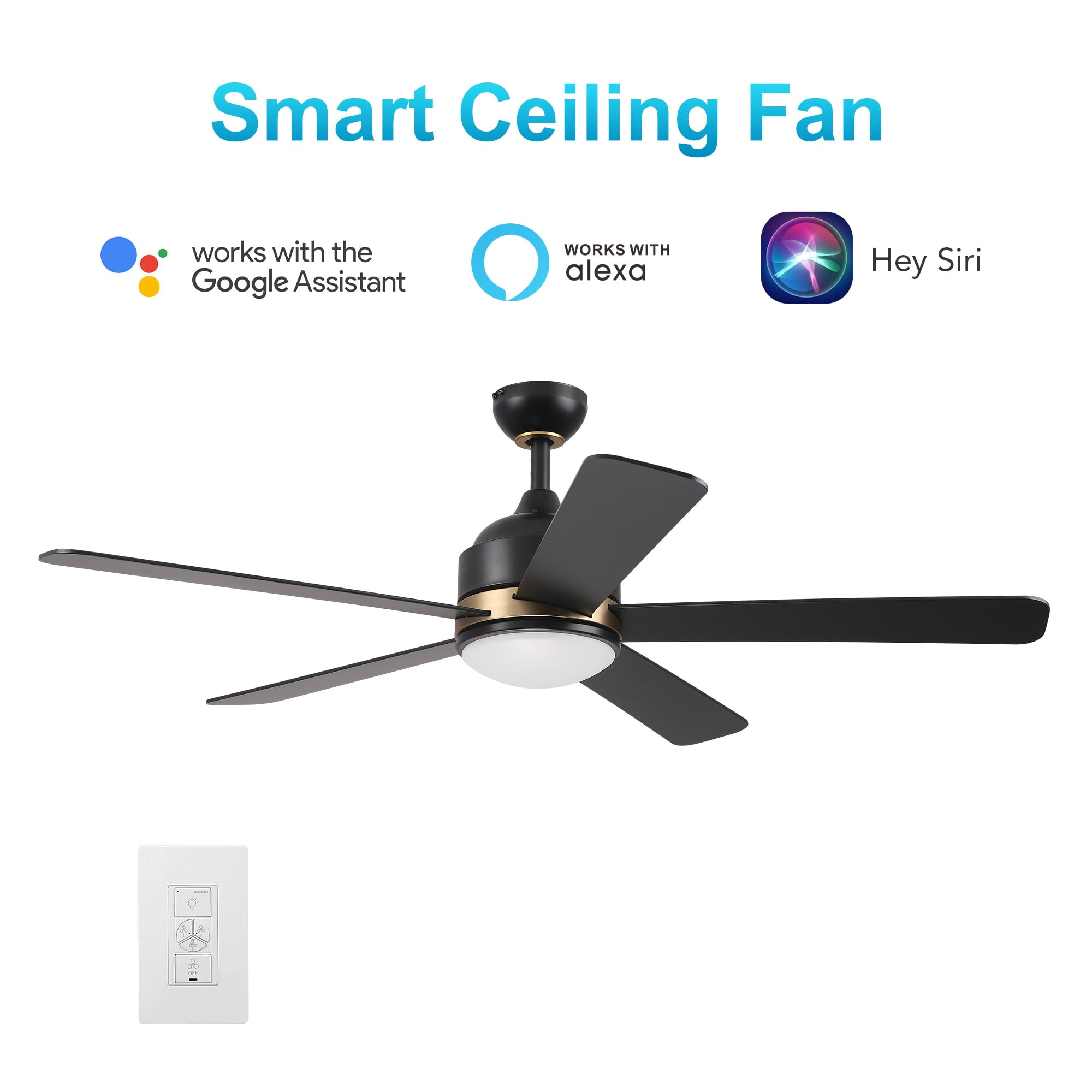 52" Smart Ceiling Fan with LED Light Kit