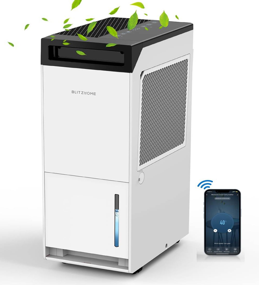 BlitzHome Smart WiFi Dehumidifier for Basements