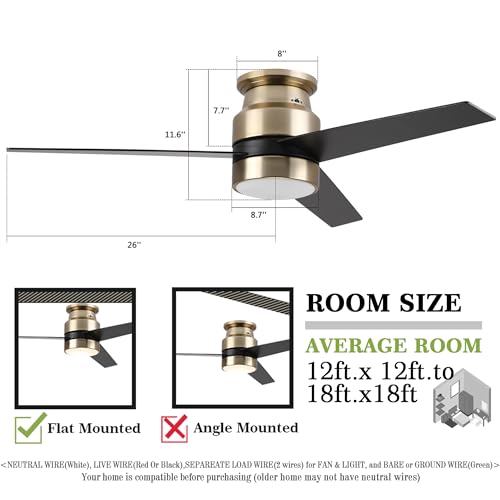 Smart 52-Inch Ceiling Fan with Light Controls