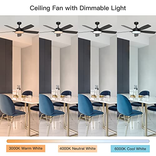Smart Ceiling Fan with Dimmable Light and Alexa