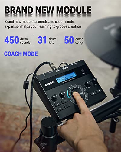 Donner DED-200 Electric Drum Set with Mesh Pads