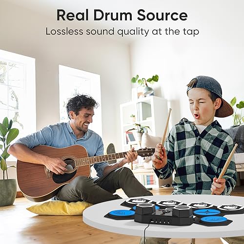 Portable Electric Drum Set with Built-in Speakers