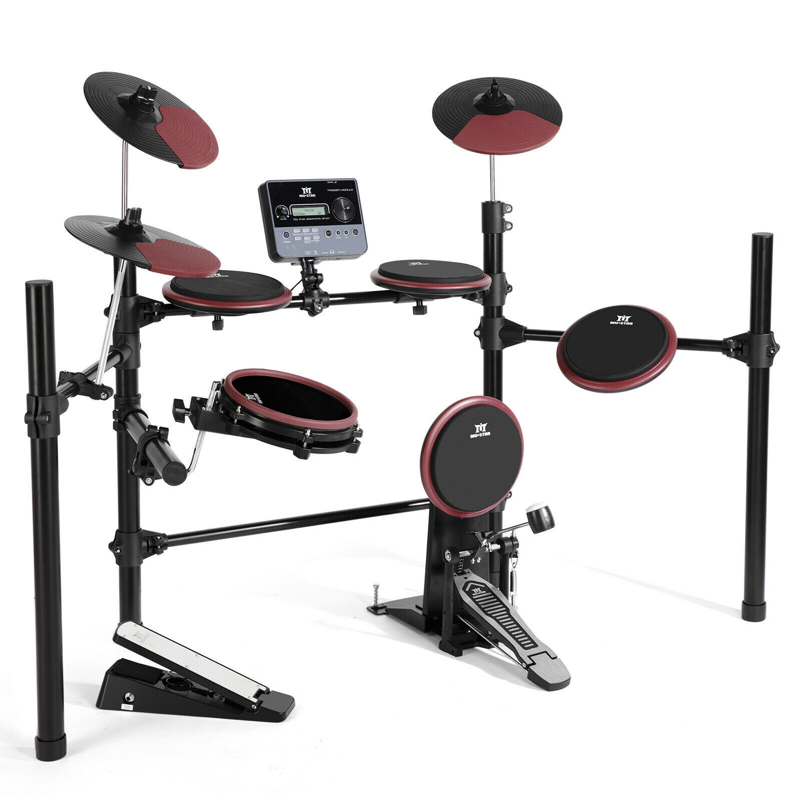 8-Piece Electric Drum Set with Mesh Pads
