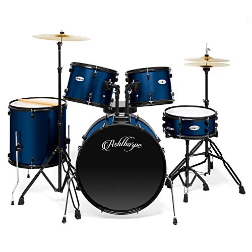 Ashthorpe 5-Piece Adult Drum Set - Blue
