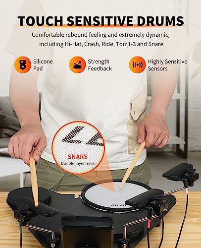 LEKATO Electronic Drum Set with Mesh Pads