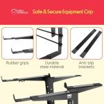 Pyle Portable Dual Laptop Stand - Standing Table with Adjustable Height, Ergonomic Design & Anti-Slip Prongs for DJ Mixer, Sound Equipment, Workstation, Gaming & Home Use - PLPTS38, Black