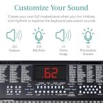 Best Choice Products 61-Key Electronic Keyboard Piano Portable Electric Keyboard Complete Beginner Set w/LED Screen, Stand, Bench, Headphones - Black
