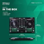 Roland DJ-202 Compact DJ Controller | 2-Channel, 4-Deck Controller for Serato DJ Lite | Large, Low-Latency Platters | Iconic Roland Drum Kit Sounds