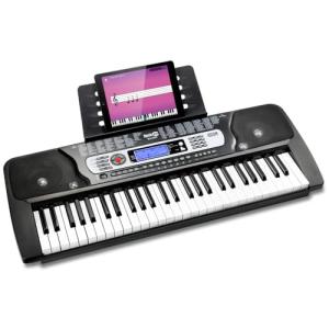 RockJam 54 Key Keyboard Piano with Power Supply, Sheet Music Stand, Piano Note Stickers & Lessons