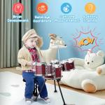 Upgraded Kids Drum Set, 5 Piece Toy Set for Toddlers 3-5 Band Rock Jazz Drum Musical Instrument Toys for Boys Girls Christmas Birthday Gifts