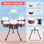 Upgraded Kids Drum Set, 5 Piece Toy Set for Toddlers 3-5 Band Rock Jazz Drum Musical Instrument Toys for Boys Girls Christmas Birthday Gifts