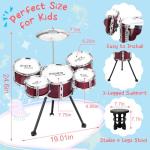 Upgraded Kids Drum Set, 5 Piece Toy Set for Toddlers 3-5 Band Rock Jazz Drum Musical Instrument Toys for Boys Girls Christmas Birthday Gifts