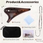 OcarinaWind 12 Hole Ocarina Classic Masterpiece Collectible, Alto C Ceramic Ocarina (Forest Whisper) (Stawfire Ceramic)