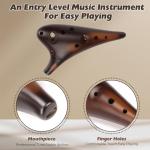 OcarinaWind 12 Hole Ocarina Classic Masterpiece Collectible, Alto C Ceramic Ocarina (Forest Whisper) (Stawfire Ceramic)