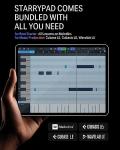 Donner MIDI Pad Beat Maker Machine Professional, Drum Machine with 16 Beat Pads, 2 Assignable Fader & Knobs and Music Production Software, USB MIDI Controller with 40 Courses, STARRYPAD