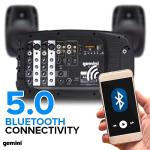 Gemini Portable PA System with Stands - 600W Bluetooth Speaker System with 6-Channel Mixer, Dual 10" Speakers, Mic & Cables - Complete All-in-One Kit for Small Events, DJs & Karaoke (ES-210MXBLU-ST)