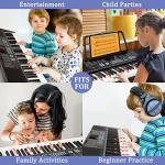 Vangoa 61-Key Light-Up Keyboard Piano for Beginners, 350 Tones & Timbres, 3 Teaching Modes, With Microphone, Black