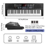 Vangoa 61-Key Light-Up Keyboard Piano for Beginners, 350 Tones & Timbres, 3 Teaching Modes, With Microphone, Black