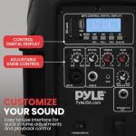 Pyle Portable Bluetooth PA Speaker System Kit - 700W Powered Active & Passive 8" Speakers with Stands, Wired Microphone, Remote Control, and Tripod Mounts - USB/SD/MP3/AUX Inputs - Plug & Play Kit