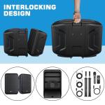 NBVOICE Professional Portable All-in-One Integrated 2-Way PA System Fixed Setup, Suitcase Design w/ 8-Channel Mixer, 2 Speaker Stands, Bluetooth, Mic for Performances, Presentations