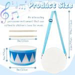 Kids Drum Set,8 Inch Wooden Drum Toys,Educational Baby Musical Toy with an Adjustable Strap and 2 Drumsticks,Sensory Musical Instrument Toys for Toddler,Kids,Boys & Girls