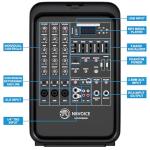 NBVOICE Professional Portable All-in-One Integrated 2-Way PA System Fixed Setup, Suitcase Design w/ 8-Channel Mixer, 2 Speaker Stands, Bluetooth, Mic for Performances, Presentations