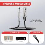 Pyle Professional Dynamic Vocal Microphone - Moving Coil Dynamic Cardioid Unidirectional Handheld Microphone with ON/OFF Switch Includes 15ft XLR Audio Cable to 1/4'' Audio Connection - PDMIC59