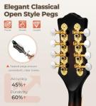 Vangoa Mandolin Instrument A Style, Acoustic Mandolin Musical Instrument Solid Spruce Top 8 String for Beginners, Adults, Teens, Dark Brown