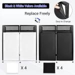 Neoaider DJ Booth Table Station 44"x42"x21", DJ Facade Booth w/Black & White Lighting Scrims, Detachable 40"x20" DJ Table, Carrying Bag, Foldable Metal Frame DJ Booth Panel for Show, Party, Gathering
