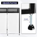 Neoaider DJ Booth Table Station 44"x42"x21", DJ Facade Booth w/Black & White Lighting Scrims, Detachable 40"x20" DJ Table, Carrying Bag, Foldable Metal Frame DJ Booth Panel for Show, Party, Gathering