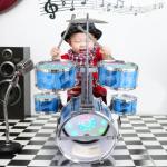 Kids Drum Set for Toddlers with 5 Jazz Drum Kit & Lights (Vibrating-Controlled) & Alloy, Musical Instruments Toys, Boys Gifts for Aged 1-3 3-5