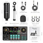 MAONO MaonoCaster Lite AU-AM200-S1 All-in-One Podcast Equipment Set with 3.5mm Microphone for Live Streaming, Podcast Recording, PC, Smartphone