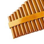 15 Pipes Brown Pan Flute G Key Chinese Traditional Musical Instrument Pan Pipes Woodwind Instrument (Right-Hand)