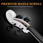 Ktaxon Full-Size Cello, Beginner Cello 4/4, Acoustic Cello Set with Portable Bag, Bow, Rosin, Bridge, Adults & Kids String Musical Instruments(White)