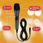 Singing Machine Wired Microphone for Karaoke, (Black) - Unidirectional Dynamic Vocal Microphone - Plug-in Microphone for Karaoke Machine, AMP, & Speaker - Mic for Singing, Public Speaking, & Parties
