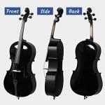 Ktaxon Full-Size Cello, Beginner Cello 4/4, Acoustic Cello Set with Portable Bag, Bow, Rosin, Bridge, Adults & Kids String Musical Instruments(Black)