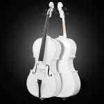 Ktaxon Full-Size Cello, Beginner Cello 4/4, Acoustic Cello Set with Portable Bag, Bow, Rosin, Bridge, Adults & Kids String Musical Instruments(White)