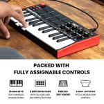 Akai Professional MPK Mini MK3-25 Key USB MIDI Keyboard Controller with 8 Backlit Drum Pads, 8 Knobs, Music Production Software and Native Instruments Sound Package (NKS Integration)