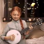Donner Banjolele 4 String Banjo Ukulele kit Stringed Musical Instruments for Adult Beginner with Banjo Tuners, Gig Bag, Picks, Skeleton 23 Inch Sapele