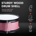 Best Choice Products 3-Piece Beginner Drum Set for Kids Juniors, w/Throne Stool, Cymbal, Drum Sticks, Bass Drum Pedal, 2 Toms - Pink Sparkle