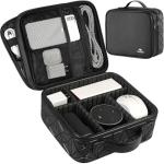 MATEIN Cord Organizer Case with Adjustable Divider, DJ Cable File Bag for DJ Gear, Sound Instrument and Music Equipment Accessories, Shockproof Portable Double Layer Cord Bags, Black