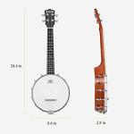 Donner Banjolele 4 String Banjo Ukulele kit Stringed Musical Instruments for Adult Beginner with Banjo Tuners, Gig Bag, Picks, Skeleton 23 Inch Sapele