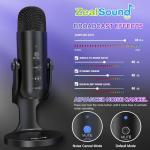 ZealSound Podcast Microphone for PC, Noise Cancellation USB Mic with Gain, Volume Adjustment & Mute Button, Monitoring & Echo, for YouTube, TikTok, Podcasting, Streaming, iPhone, iPad, Android, Mac