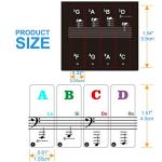 Piano Keyboard Stickers for 88/61/54/49/37 Key, Bold Large Letter Piano Stickers for Learning, Removable Piano Keyboard Letters, Notes Label for Beginners and Kids, Multicolor