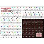 Piano Keyboard Stickers for 88/61/54/49/37 Key, Bold Large Letter Piano Stickers for Learning, Removable Piano Keyboard Letters, Notes Label for Beginners and Kids, Multicolor
